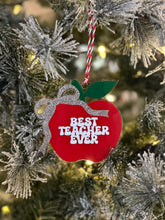 Load image into Gallery viewer, Best Teacher Ever Bow Ornament
