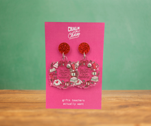 Load image into Gallery viewer, Tis the Season to be Reading Earrings
