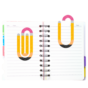 Glitter Print Pencil Paper Clip