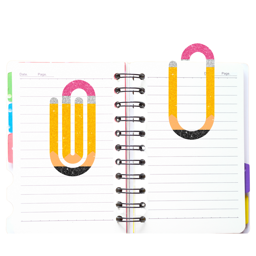 Glitter Print Pencil Paper Clip