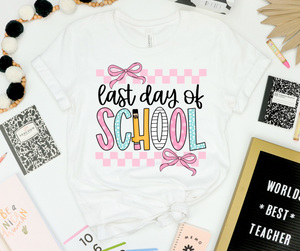 Last Day of School Pink Checkered